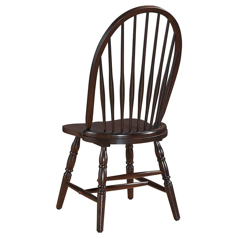 Espresso High Back Windsor Wood Side Chair