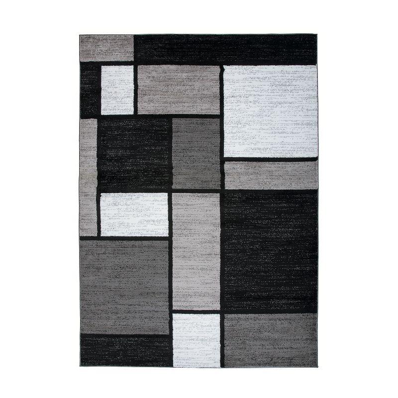 World Rug Gallery Contemporary Modern Boxed Color Block Area Rug