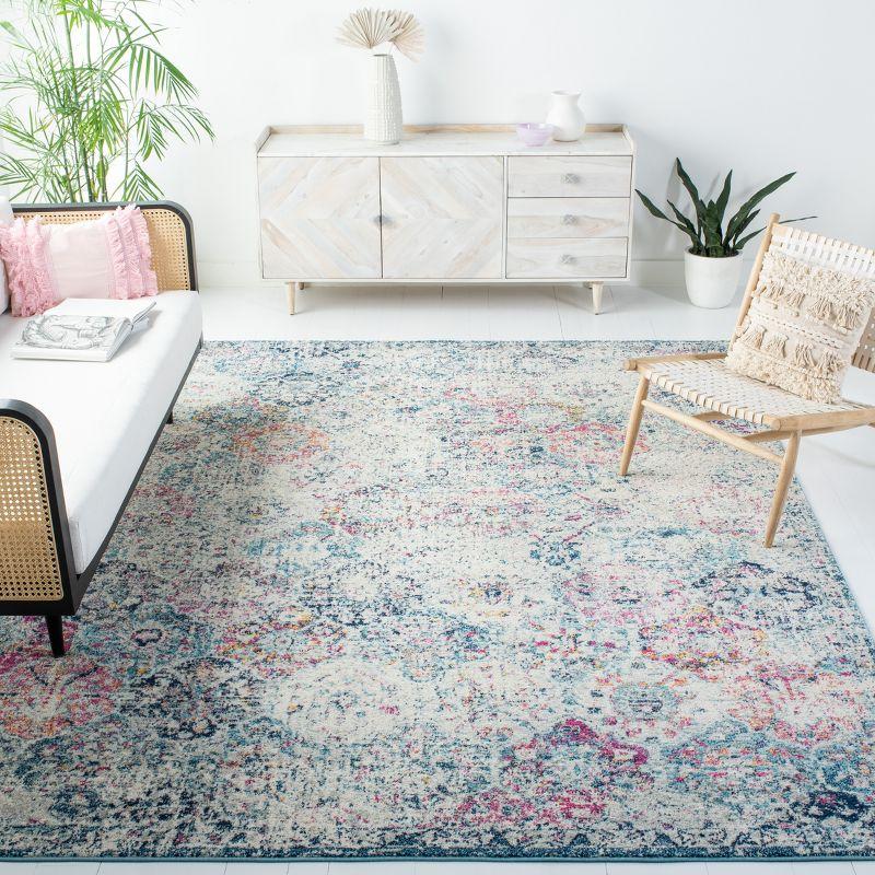 Madison MAD611 Power Loomed Indoor Area Rug - Navy/Teal - 9'x9' - Safavieh