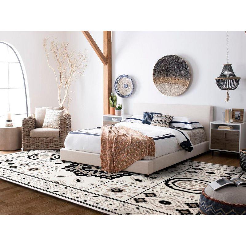 Kenya Hand-Knotted Ivory and Grey Pure Wool Rug - 9' x 12'