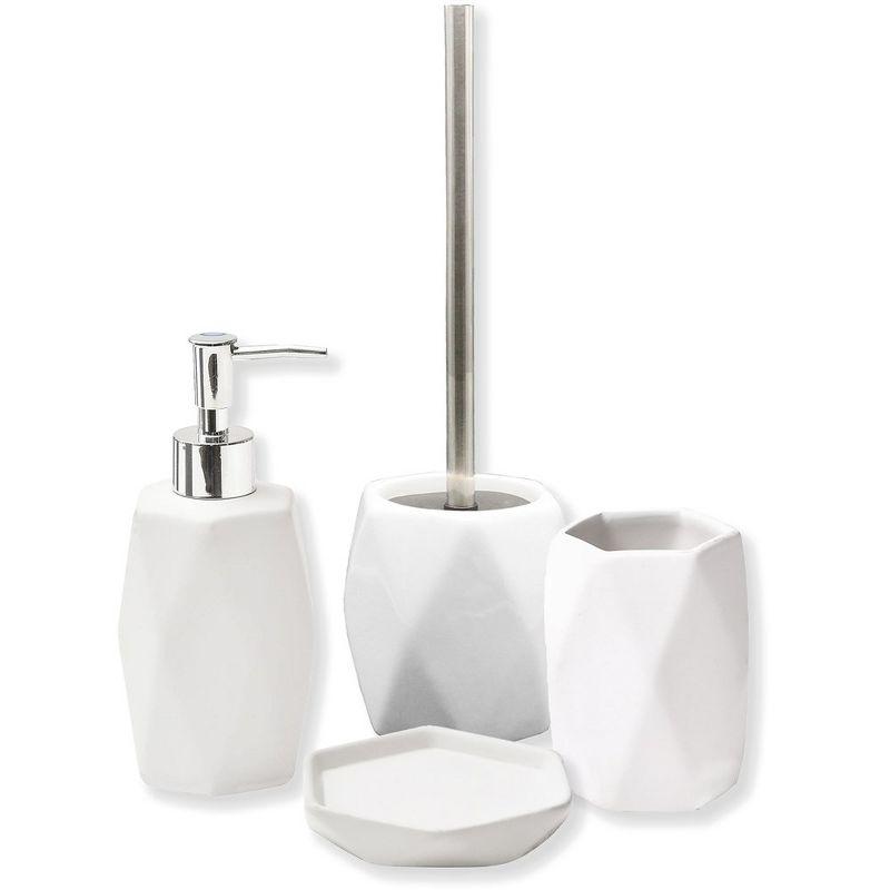 Evideco Diamond Stoneware Bathroom Soap Dish Cup