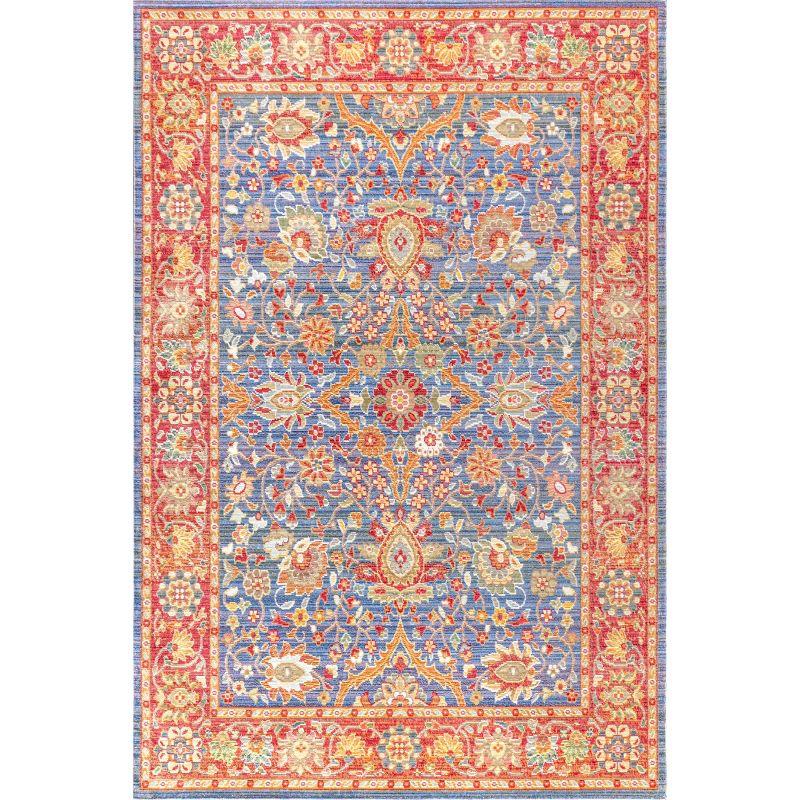 5'x8' Irving Persian Area Rug, Plum/Terracotta - JONATHAN Y