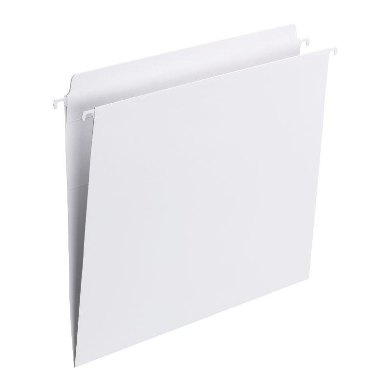 White Heavy-Duty Letter Size Hanging File Folders with Built-In Tabs