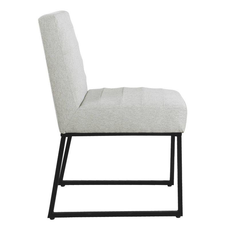Channeled Metal Dining Chair: HomePop Modern Espresso Legs, Polyester Upholstery, 250lb Capacity