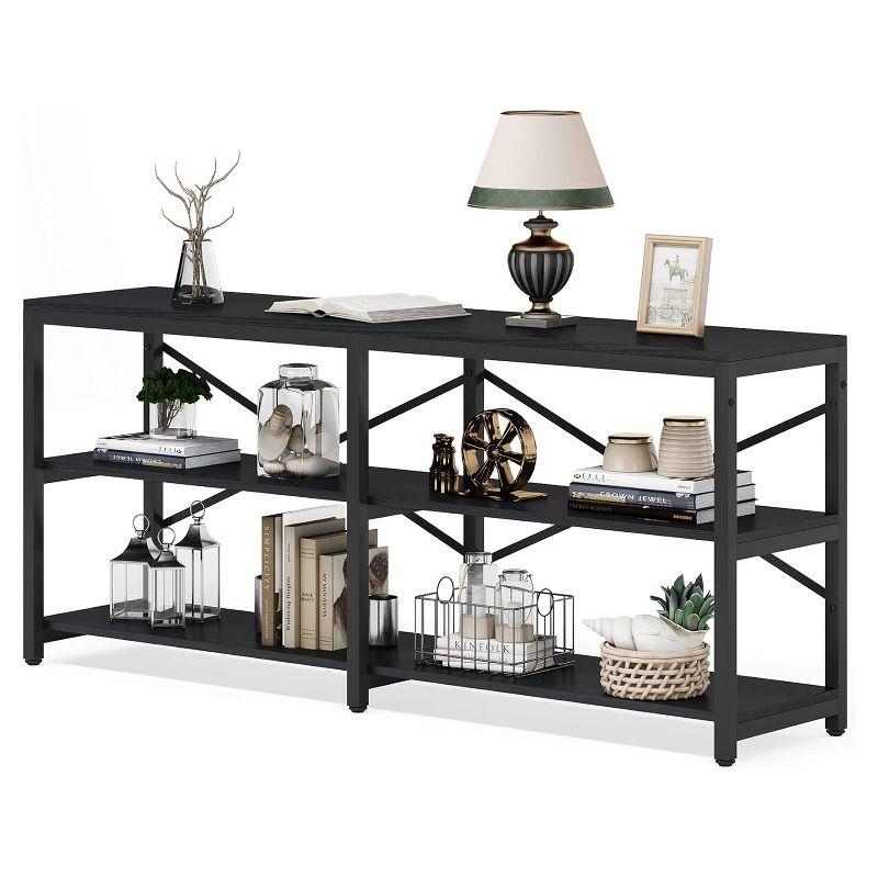 Hommoo 3-Tier Console Table 70.9" Long Sofa Table with Storage Shelves