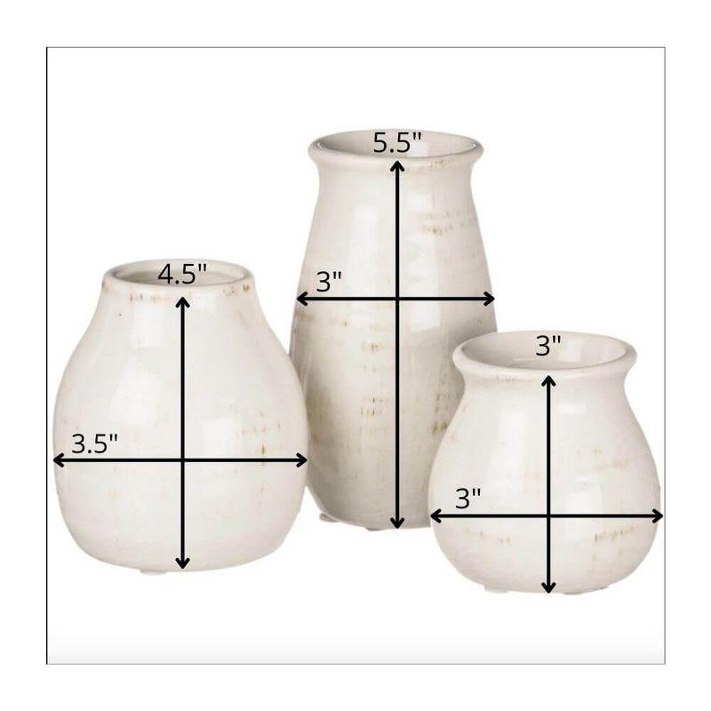 Sullivans Set of 3 Petite Ceramic Vases 3"H  4.5"H & 5.5"H