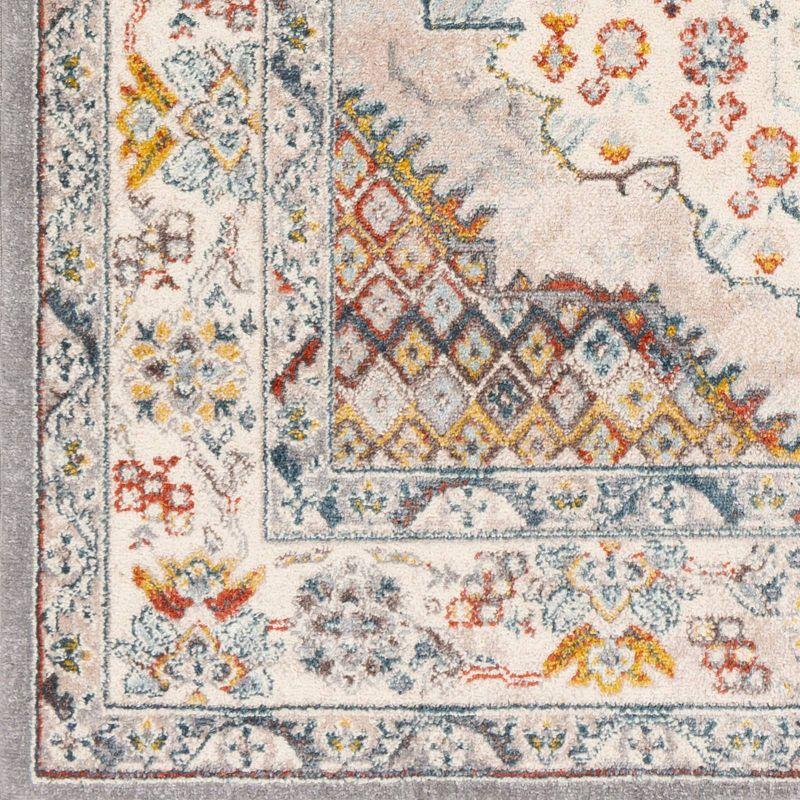 Livabliss 6'7"x9' Kashan Traditional Rugs Gray: Medium Pile, Stain & Fade-Resistant, Polypropylene, Indoor Use