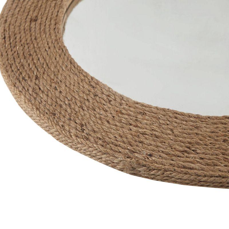 Campisano Natural Jute Rope Round Wall Mirror 26"