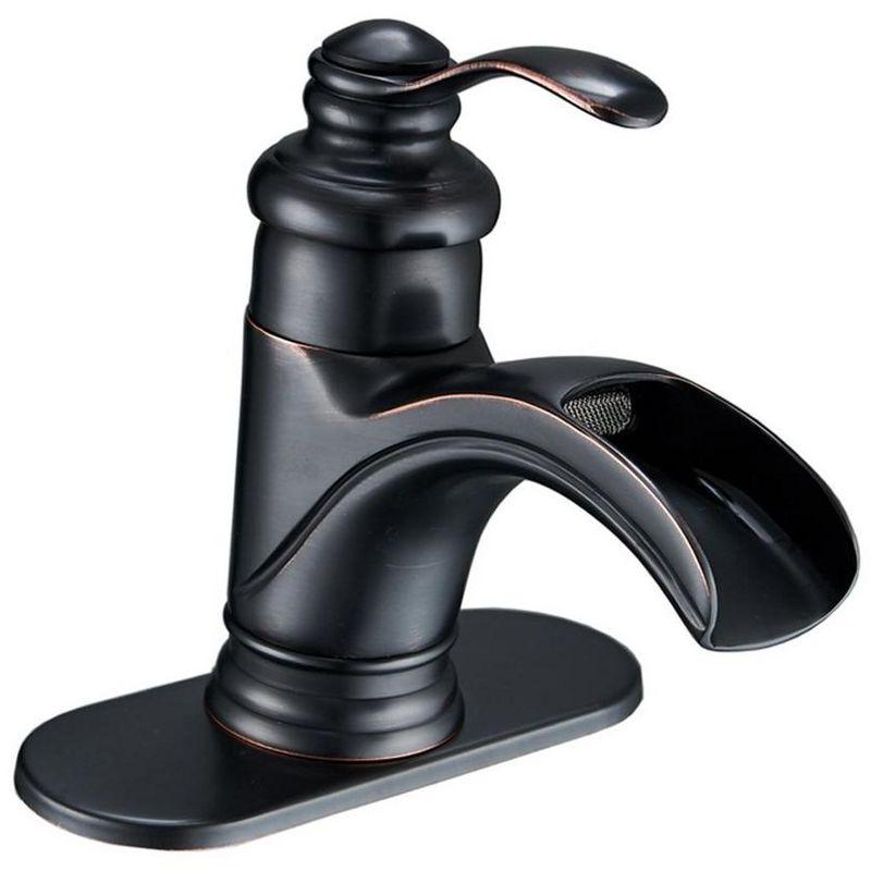 Oil Rubbed Bronze Single Handle Waterfall Bathroom Faucet