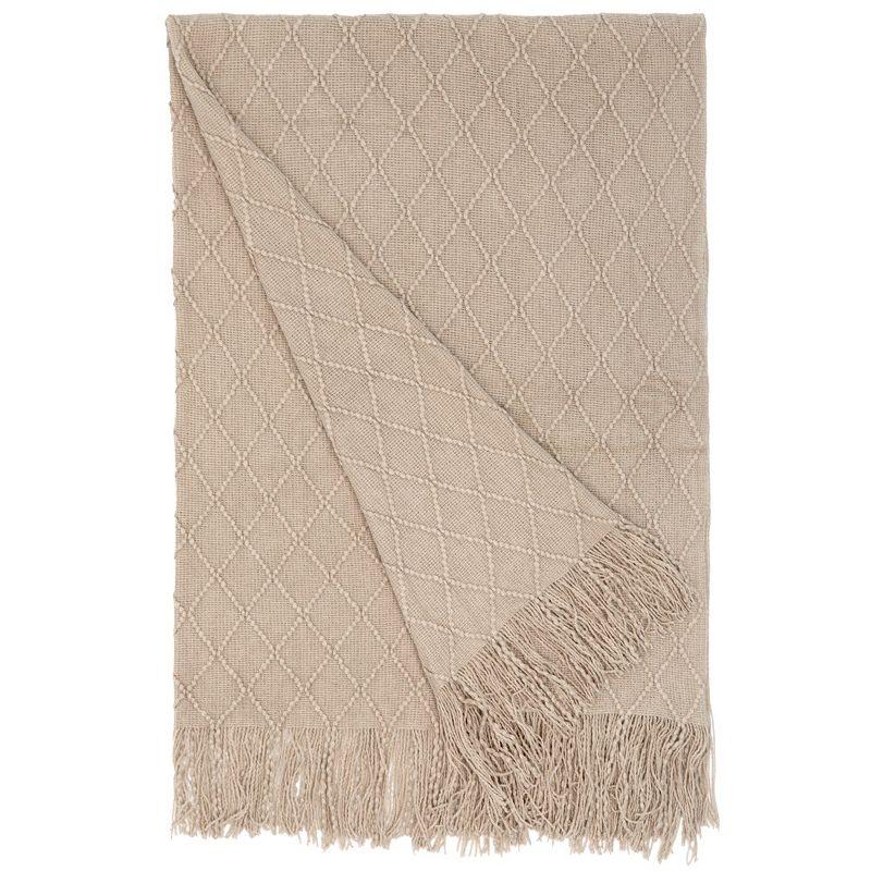 Deerlux Decorative Throw Blanket - 50x60 in Soft Knit with Fringe Edges for a Cozy Touch to Your Living Space, All-Season, Ideal for Lounging, Gifting