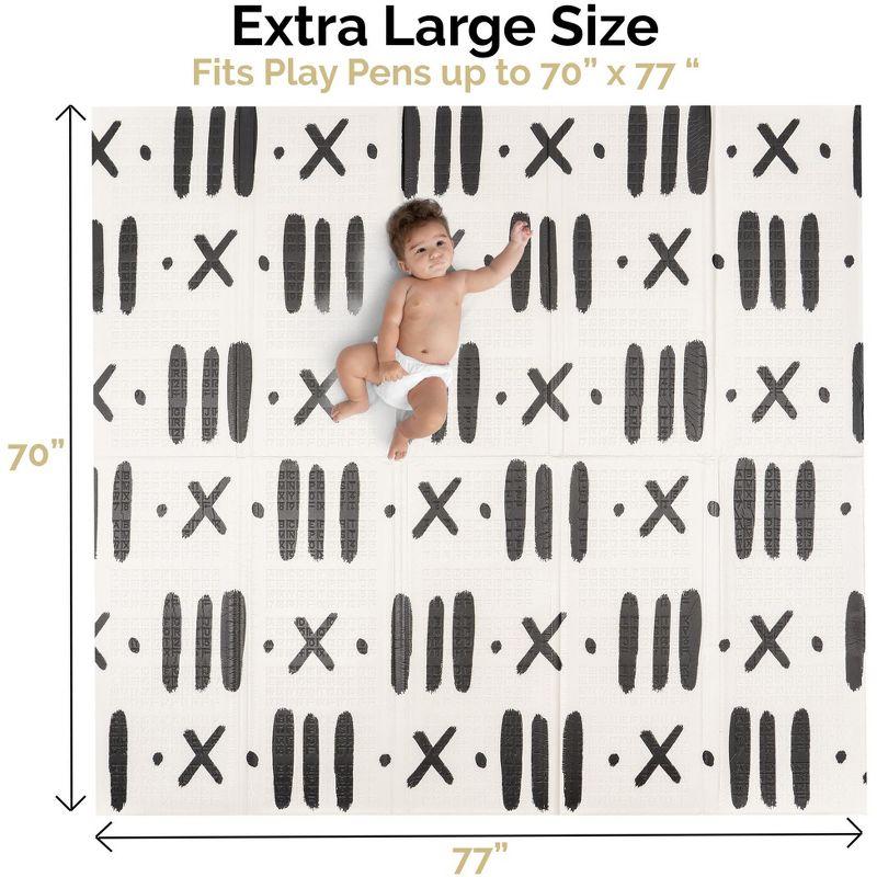 Extra Large Black and White Foldable Foam Play Mat