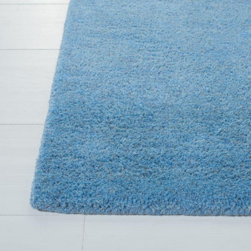 Himalaya Blue 8' Square Handmade Wool Area Rug