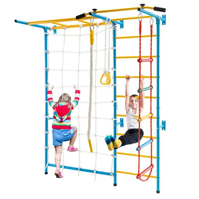 Costway 7 in 1 Kids Indoor Gym Playground Swedish Wall Ladder Children Home Climbing Gym