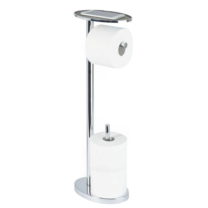 Better Living Chrome Freestanding Toilet Paper Holder with Tray