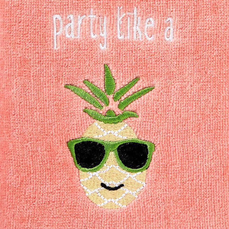 SKL Home 2pc Party Pineapple Hand Towels : Microfiber, Machine Washable, Non-Slip Backing