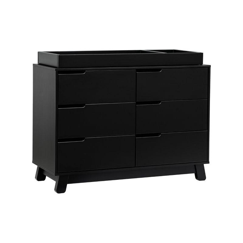 Hudson Mid-Century Modern Black 6-Drawer Double Dresser