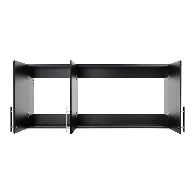 54" Elite Wall Cabinet Black - Prepac: Modern Laminated Storage, HangUps Collection, 2 Adjustable Shelves