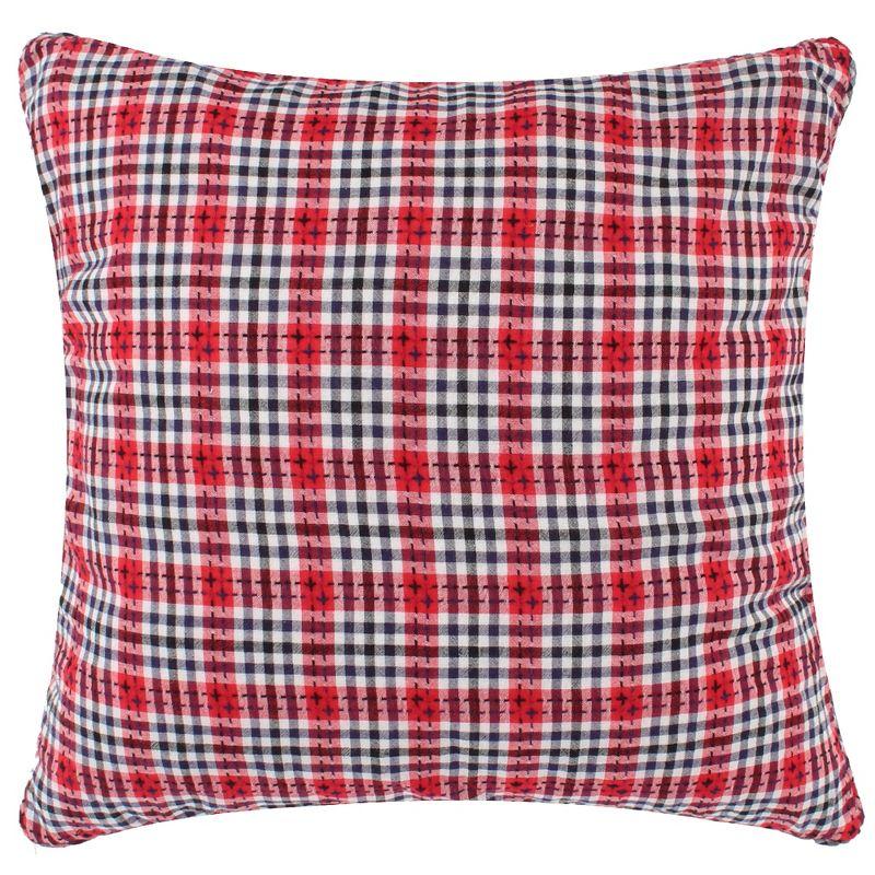 Americana Plaid Stitched Decorative Pillow - Levtex Home