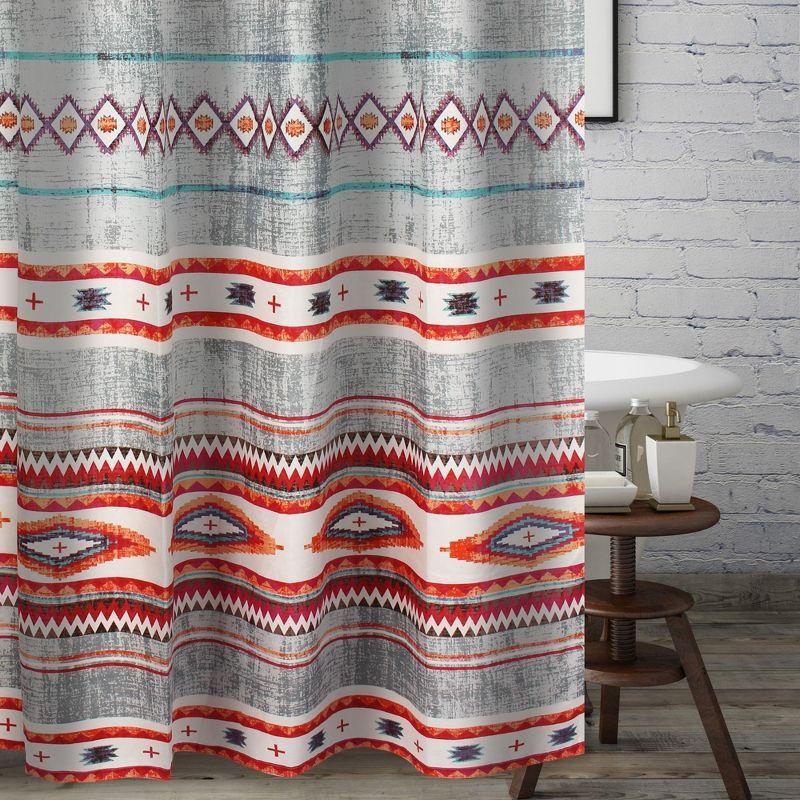 Kiva Western Boho Shower Curtain 72" x 72" Multicolor by Greenland Home Fashion