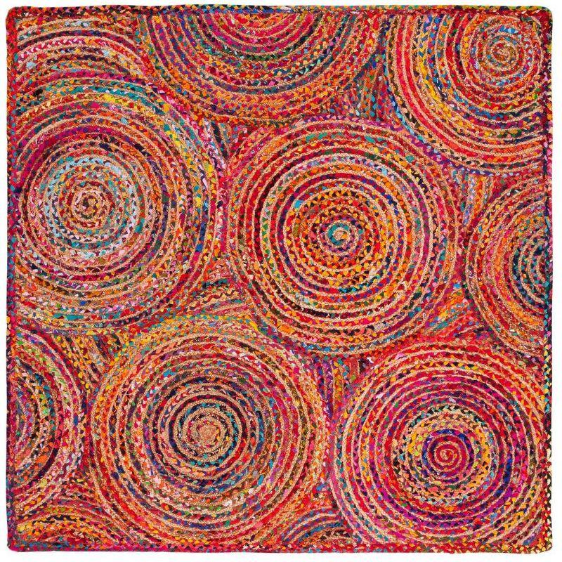 Cape Cod CAP203 Woven Indoor Area Rug - Red/Multi - 6'x6' - Safavieh