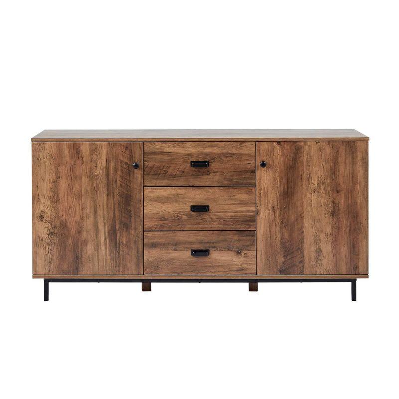 Brooklyn Sideboard with Metal Legs and Handles Brown - Teamson Home