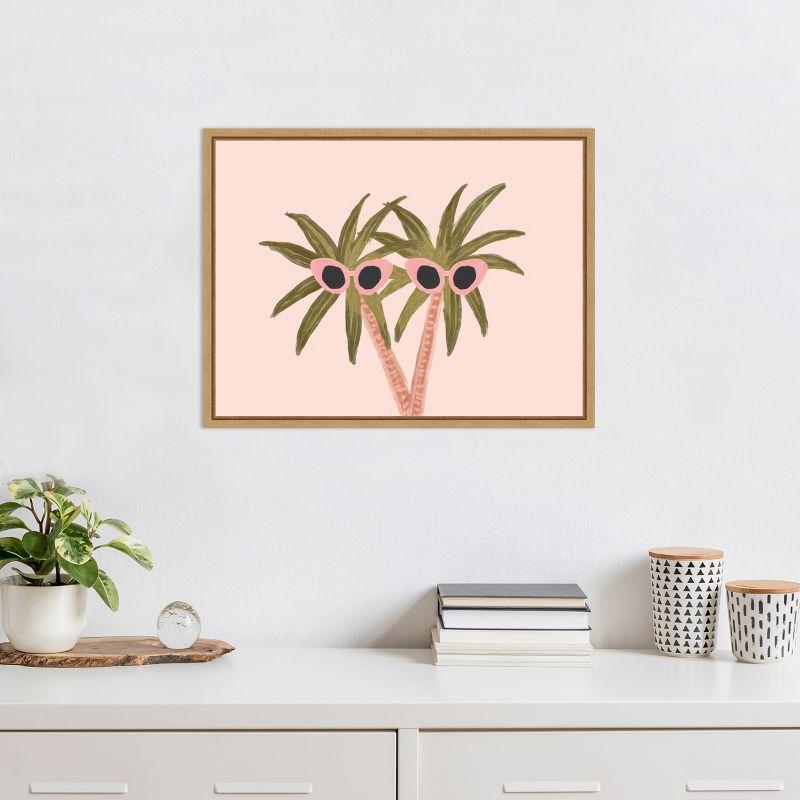 Amanti Art Palm Trees and Sunglasses by Kendra Dandy Canvas Wall Art Print Framed 24 x 18-in.