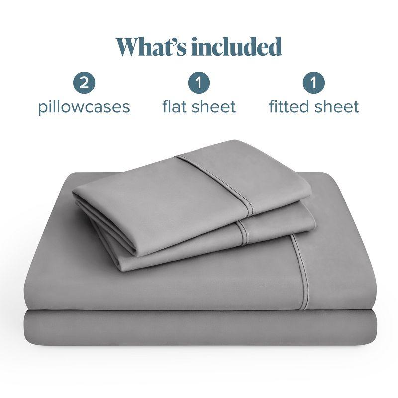 California King Light Grey 4 Piece Ultra-Soft Double Brushed Sheet Set by Bare Home