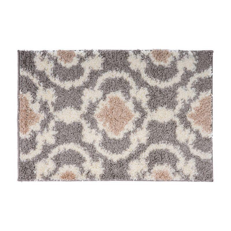 World Rug Gallery Cozy Moroccan Trellis Shag Area Rug - Gray 2' x 3'
