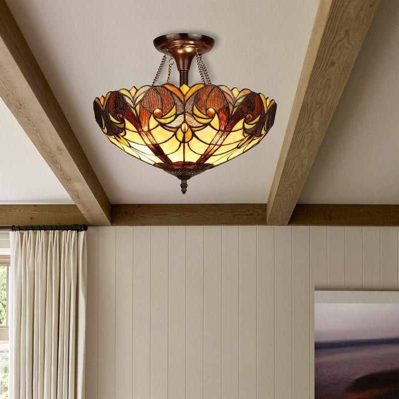 Chloe Lighting Liason Victorian-Style 2-Light Ceiling Semi-Flush Mount 16" Wide