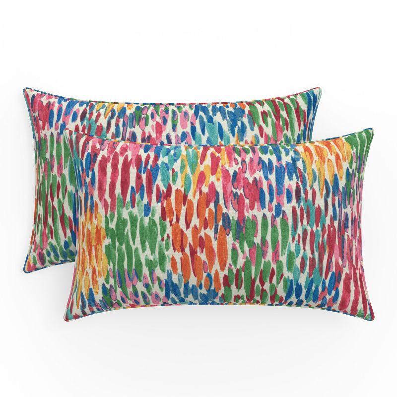 Colorful Raindrop Pattern Rectangular Lumbar Pillows Set