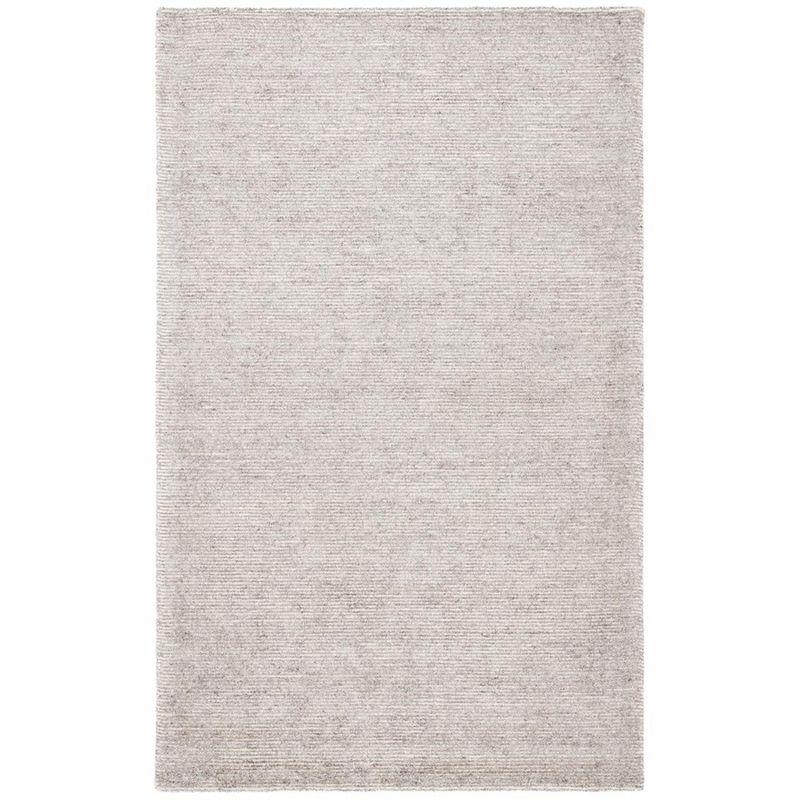 Hand-loomed Gray Wool & Viscose 6' x 9' Rectangular Area Rug