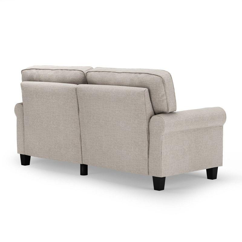 Serta Copenhagen 73" Rolled Arm Sofa, Easy Care Fabric, Soft Pillow Back, Pocket Coil Seat Cushions