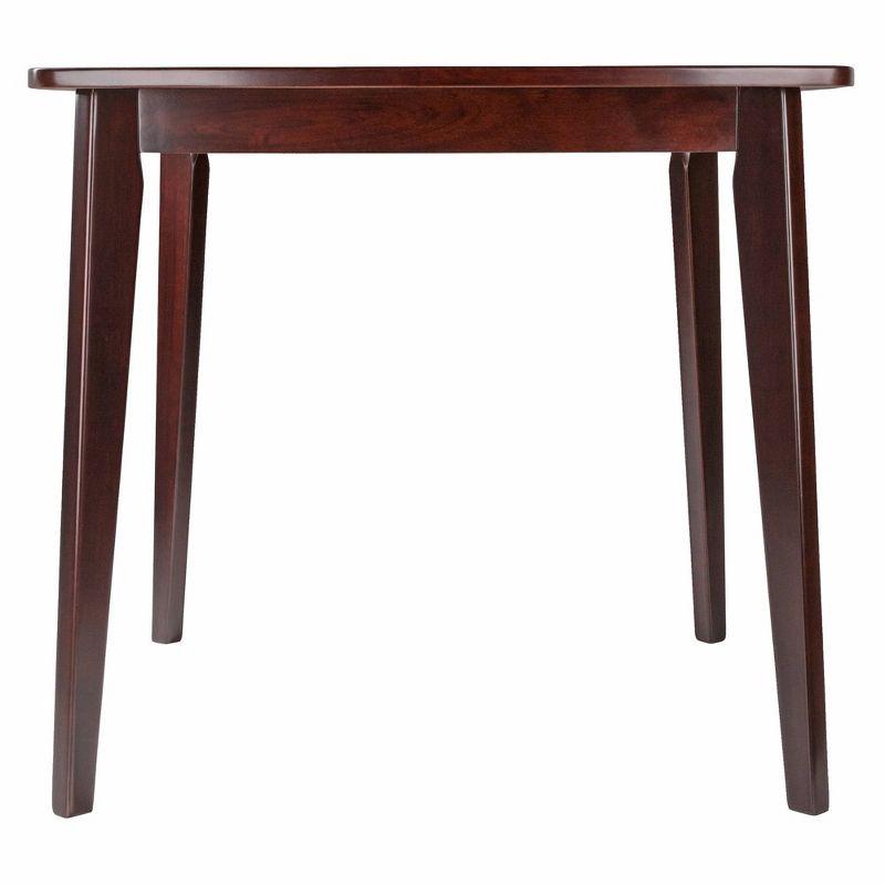 Pauline Dining Table Walnut - Winsome: Solid Wood, Square Shape, Seats 4