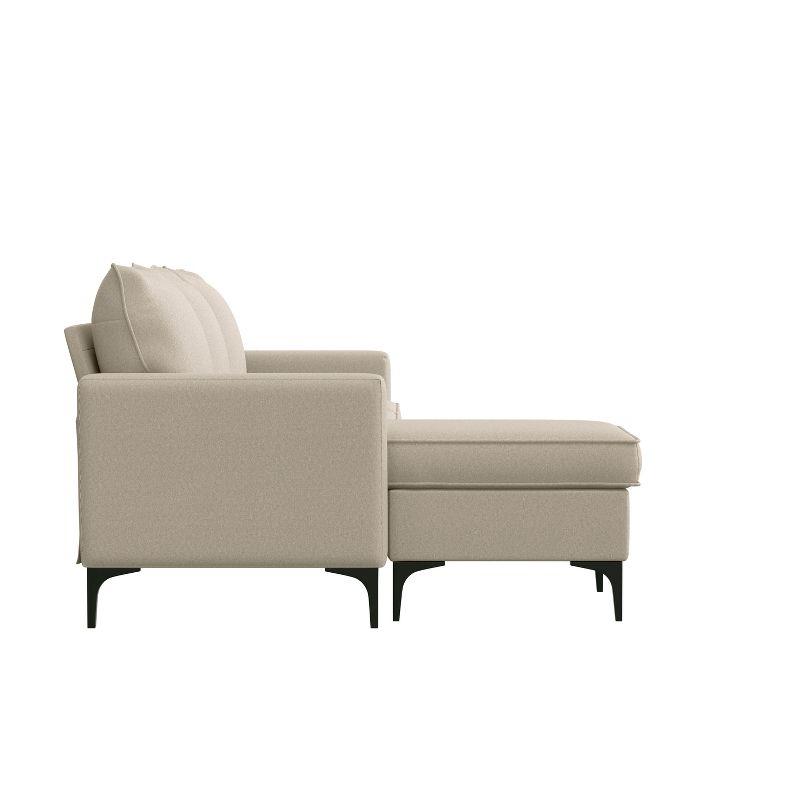 Alamay Upholstered Reversible Sectional Chaise Oatmeal - Hillsdale Furniture: Modern Polyester Sofa with Wood Legs