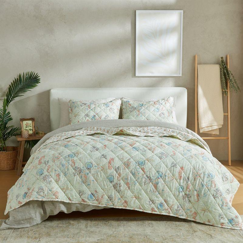 Patina Vie Maison Coastal Inspired Reversible Quilt Set with Shams