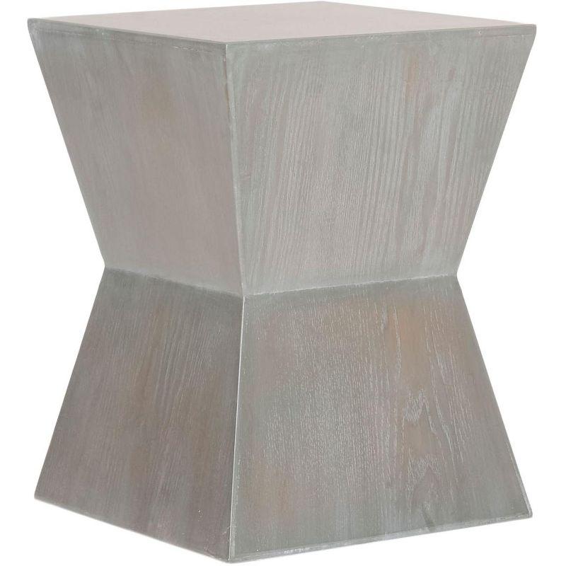 Gray Square Wood Transitional Accent Table