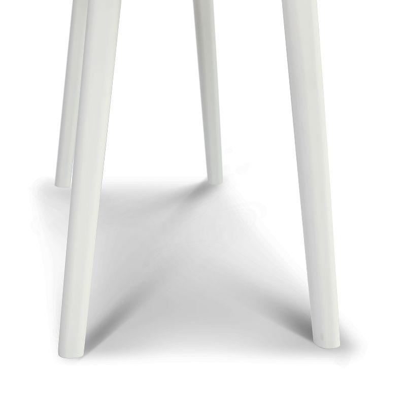 The Bianco Collection Viola 44" Rectangular Italian Carrara White Marble Writing Desk with White Legs