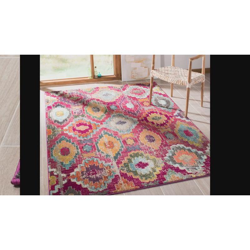 Bohemian Chic Monaco Square Hand-Knotted 47" Red Area Rug