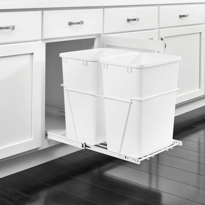 Rev-A-Shelf Double Pull Out Kitchen Cabinet 27 Quart Trash Can