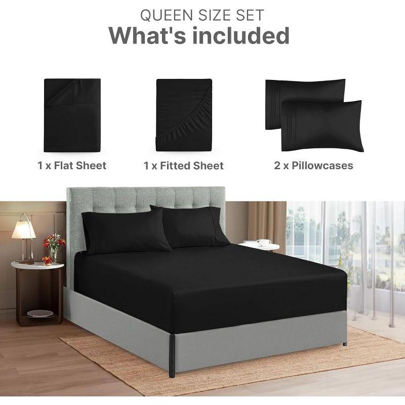 Black Full Deep Pocket Microfiber Sheet Set