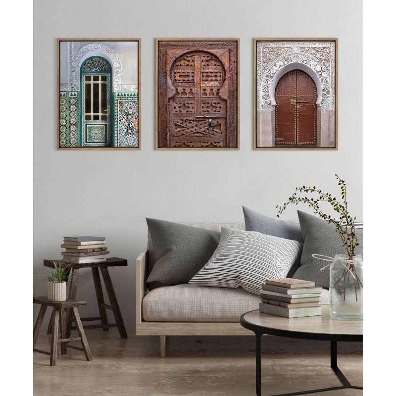 Morocco Essaouira Door Framed Canvas Wall Art, 18x24 Gold