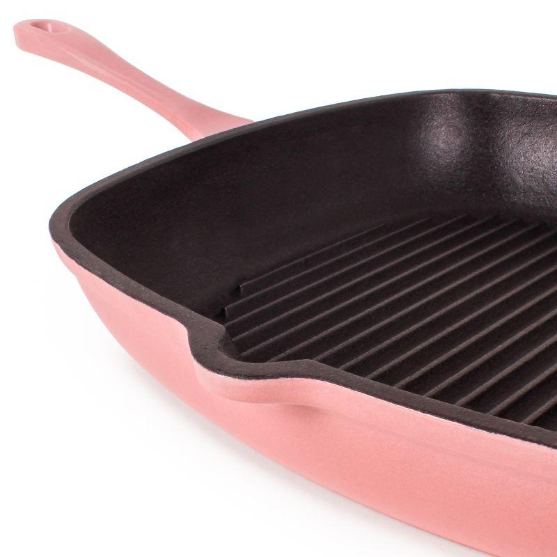 BergHOFF Neo 2Pc Cast Iron Cookware Set, 10" Fry Pan & 11" Grill Pan, Pink