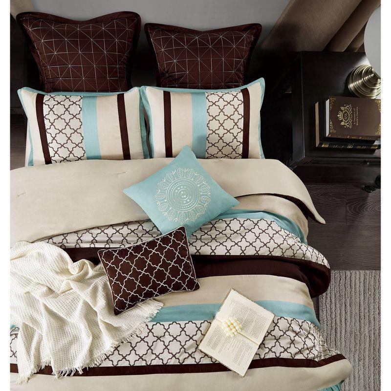 Nanshing America, Inc Avalon Microfiber Modern & Contemporary 8 Piece Comforter Set