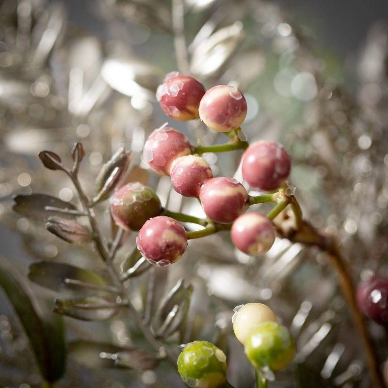 18"H Sullivans Pine And Berry Christmas Mini Wreath  Multicolored