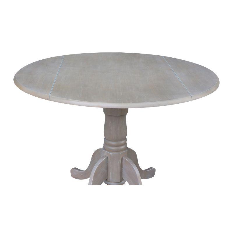 42" Mason Round Dual Drop Leaf Extendable Dining Table - International Concepts: Seats 4, Pedestal Base