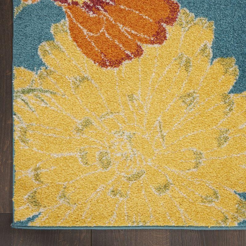 Nourison Allur Oversized Flowers Indoor Area Rug Turquoise Multicolor 4' x 6'