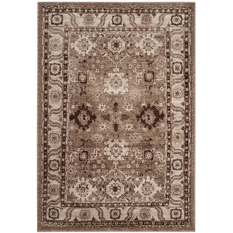 Taupe 4' x 6' Vintage Persian Pattern Area Rug