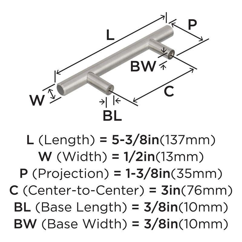 Amerock Bar Pulls 3 inch (76mm) Center-to-Center Stainless Steel Cabinet Pull