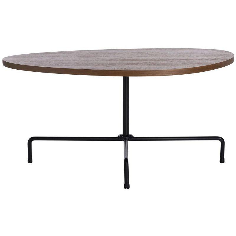 Bauhaus Influence Walnut & Black Metal Tripod Coffee Table