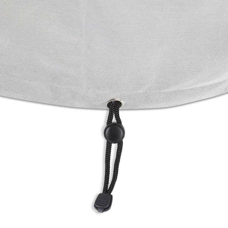 Light Gray Polyester Square Fire Table Protective Cover